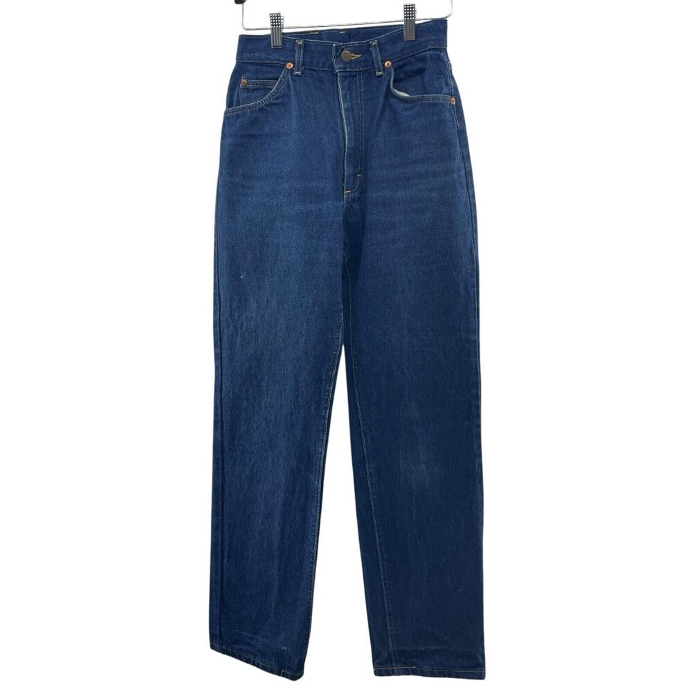 Vtg Lee Jrs Size 9P Petite 26 Jeans 80s Tapered Leg High Rise Rigid Denim Riders - Picture 2 of 16
